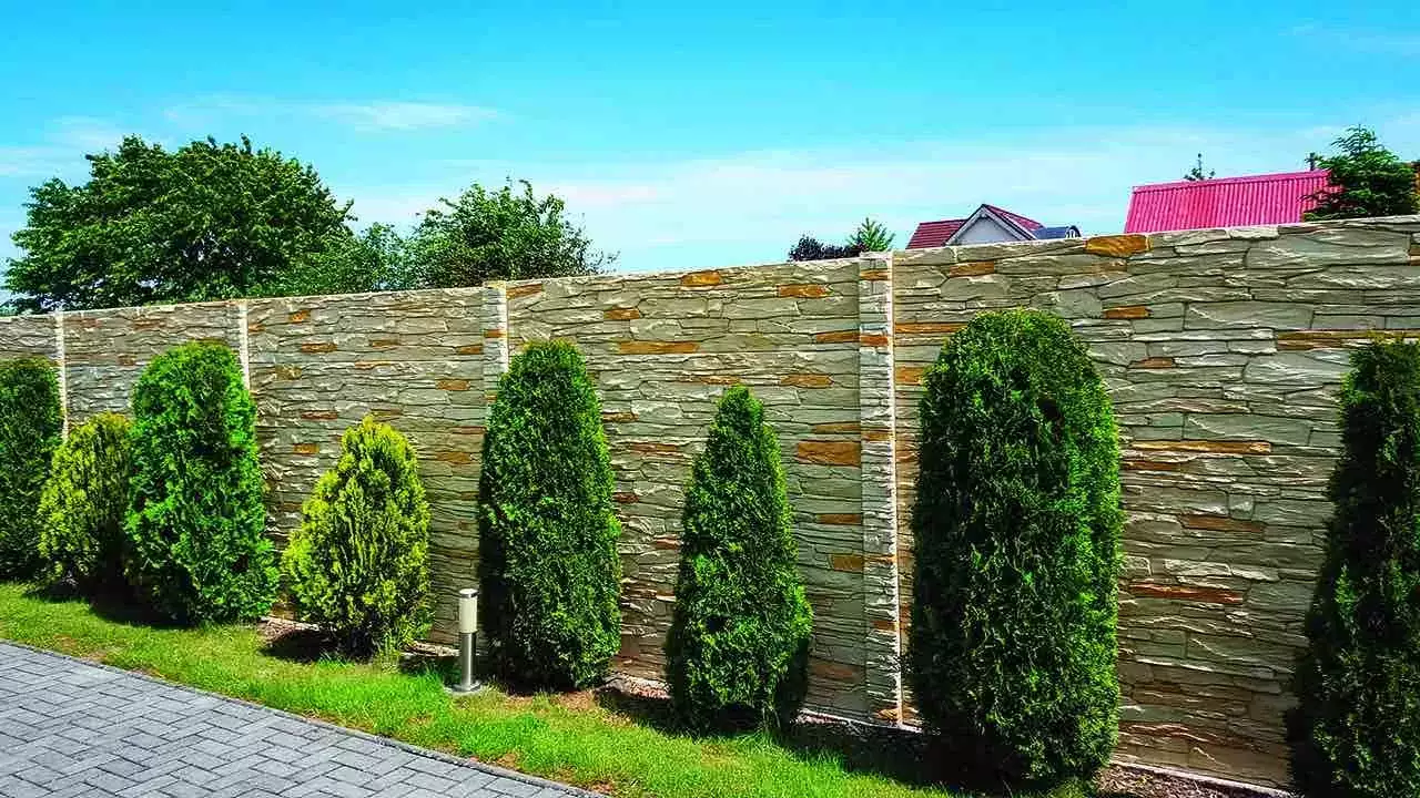 Betonový plot TVD - barva MIX